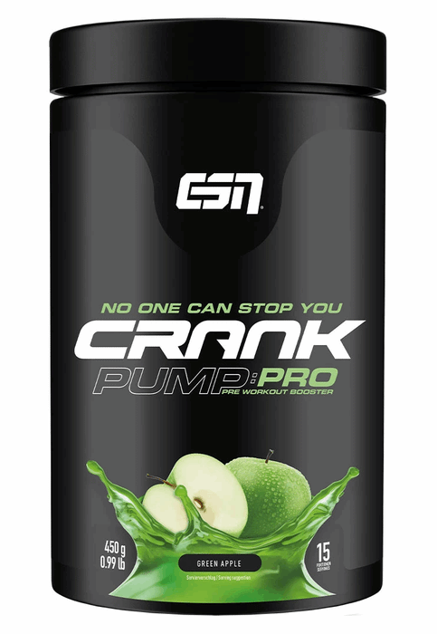 ESN Crank Pump Pro Pre Workout Booster Pump Muskelaufbau apple