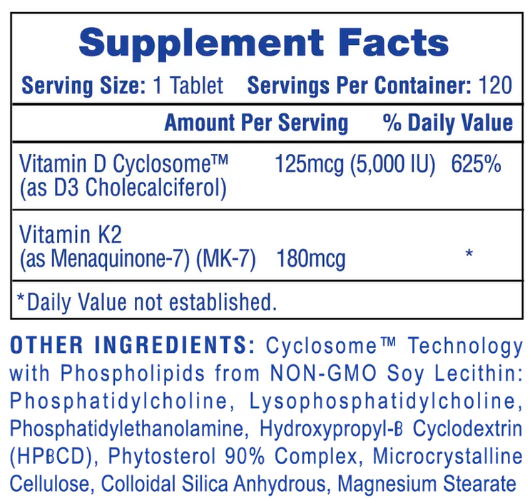 Hi-Tech Pharmaceuticals Mega Vitamin D3 + K2