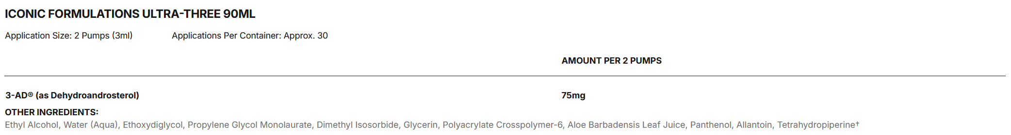 Iconic Formulations Ultra Three