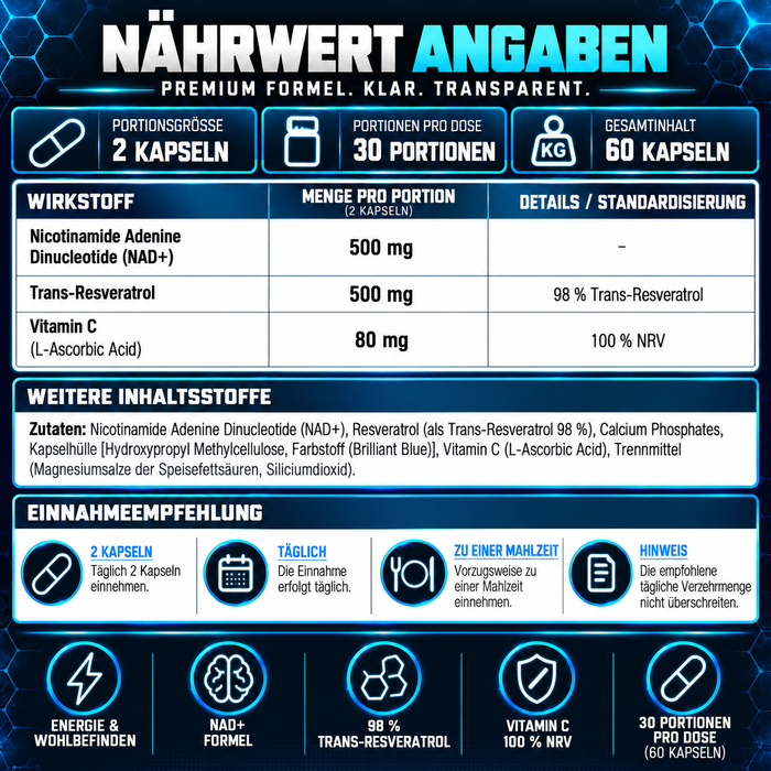 Applied Nutrition NAD+ Reservatrol