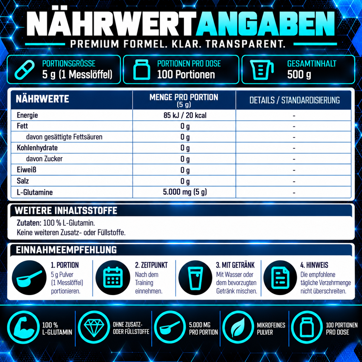 ESN Ultrapure L-Glutamine Powder