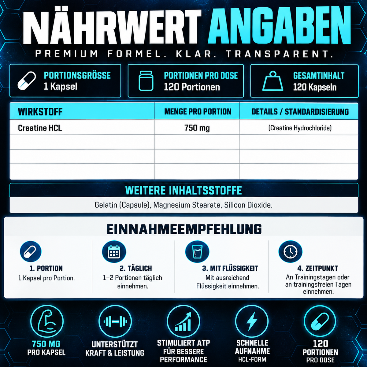 Hi-Tech Creatine HCL Kapseln