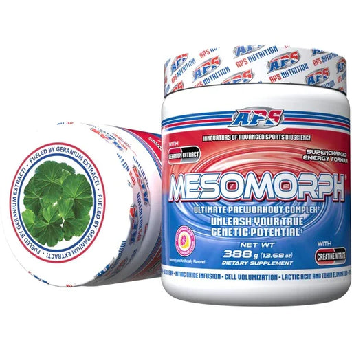 APS Mesomorph V4 Pre Workout Pulver Dose Vorderseite Muscle-Lab