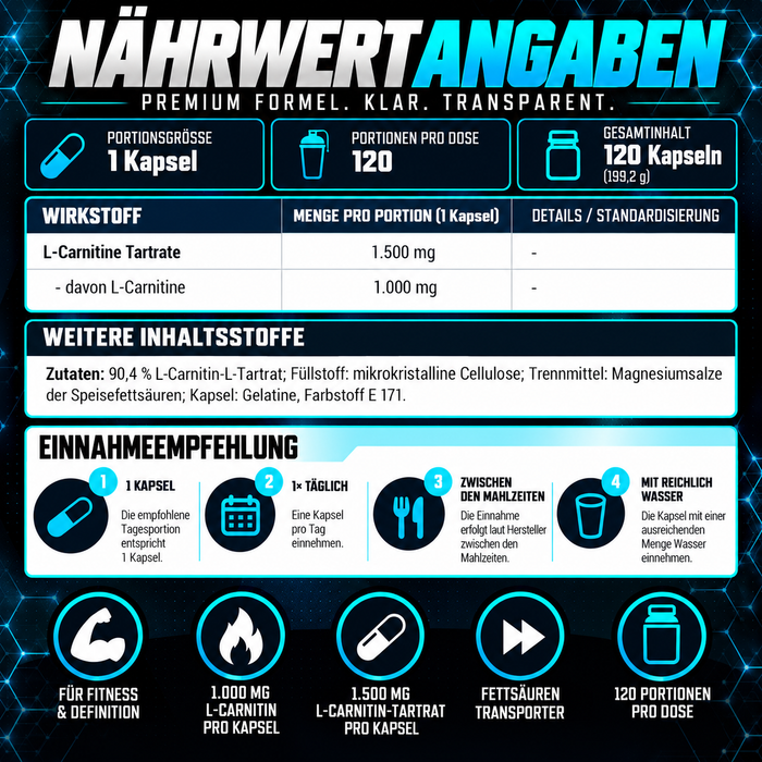 L-Carnitine 1500 Extreme Mega Capsules